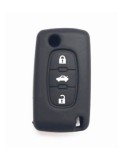 Husa cheie auto din silicon pentru Citroen/Peugeot cu 3 butoane Negru