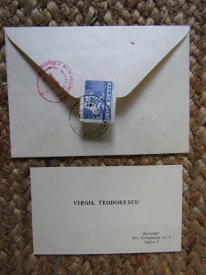 CARTE DE VIZITA VIRGIL TEODORESCU foto