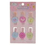 Set 6 carlige Button Polka Dot &amp; Heart | Puckator