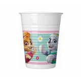 Set 8 pahare petrecere din plastic model Patrula catelusilor (Paw Patrol Skye &amp; Everest) 200 ml, Godan