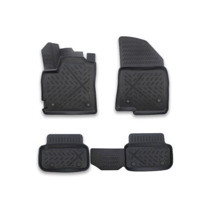 Set 4 buc. Covorase din Cauciuc Tavita Compatibile VW Touran 2003-2015, Negru foto