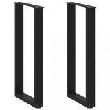 VidaXL Picioare de masă consolă &icirc;n formă de U, 2 buc., negru, 38x(72-73) cm, oțel 4013172
