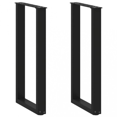 vidaXL Picioare de masă consolă &amp;icirc;n formă de U, 2 buc., negru, 38x(72-73) cm, oțel 4013172 foto