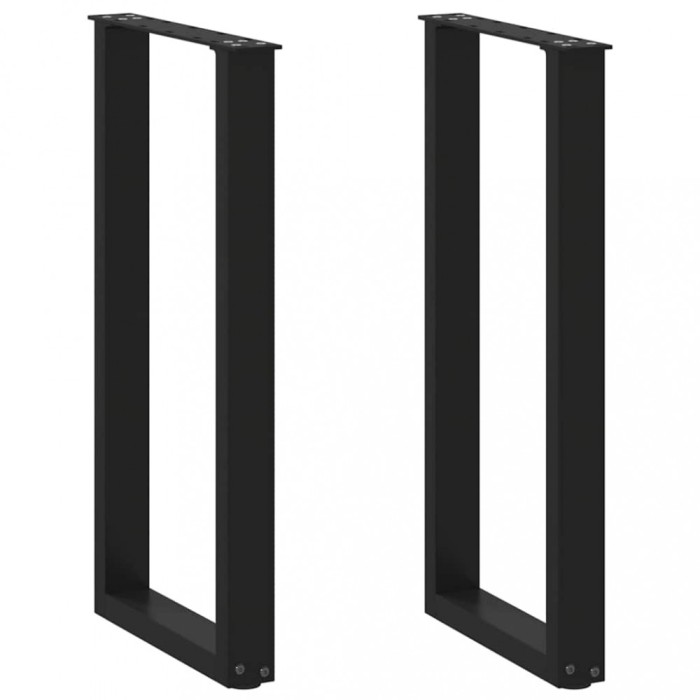 vidaXL Picioare de masă consolă &icirc;n formă de U, 2 buc., negru, 38x(72-73) cm, oțel 4013172