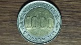 Ecuador - moneda de colectie bimetal - 1000 sucres 1997 AU - aniversara: Banca Centrala !