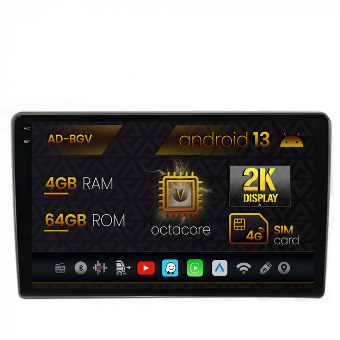 Navigatie Citroen C5 (2013-2016), Android 13, V-Octacore 4GB RAM + 64GB ROM, 10.36 Inch - AD-BGV10004+AD-BGRKIT345v2