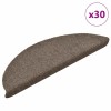 VidaXL Covorașe autoadezive pentru scări, 30 buc., 56x17x3 cm, bej, semirotunde