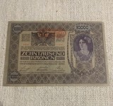 Bancnota 10000 coroane 1918 austro-ungaria cu supratipar ruptă