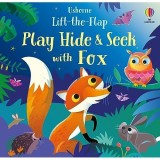 Carte interactiva copii Play Hide and Seek with Fox, cu clape, animale salbatice, educativ