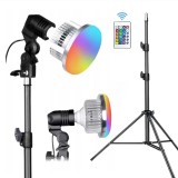 Cumpara ieftin Lumina cu trepied pentru Studio, LED RGB 45w, telecomanda, Aluminiu, lumina profesionala pentru foto, video si streaming