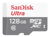 Card de memorie SanDisk Ultra microSDXC SDSQUNR-128G-GN3MA, 128GB, UHS-I, Clasa10 + Adaptor SD