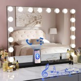 Cumpara ieftin Oglinca Cosmetica Premium, Design Hollywood, Lumini LED, Boxa incorporata, 60 x 80 cm - CN