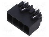 Regletă de conexiuni deconectabilă DEGSON 7,5mm 4 piste neagră