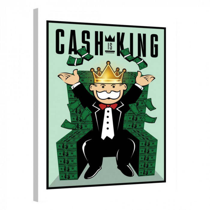 Tablou Canvas, Tablofy, Cash is King &middot; Monopoly Edition, Printat Digital, 90 &times; 120 cm