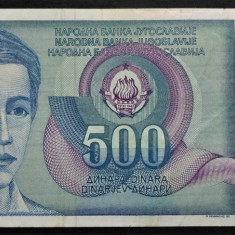 Bancnota 500 DINARI / DINARA - YUGOSLAVIA, anul 1990 * cod 238