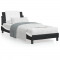 Cadru de pat cu LED, negru si alb, 100x200 cm, piele ecologica GartenMobel Dekor
