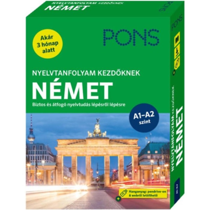 PONS Nyelvtanfolyam kezdőknek - N&eacute;met (k&ouml;nyv+pendrive+online) - Biztos &eacute;s &aacute;tfog&oacute; nyelvtud&aacute;s l&eacute;p&eacute;sről l&eacute;p&eacute;sre - Ak&aacute;r 3 h&oacute;nap alatt - Christine Breslaue