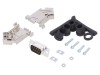 Conector D-Sub 9 pini tată pe cablu ENCITECH, montare prin lipire, negru