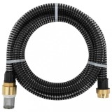 Furtun de aspirație cu racorduri din alamă, negru 1,1&quot; 15 m PVC