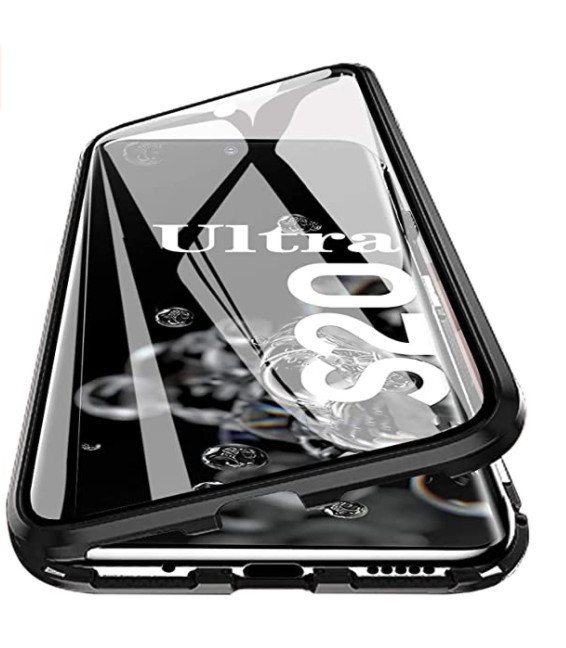 Husa Samsung Galaxy S20 Ultra 360 Negru cu spate de sticla + folie de sticla