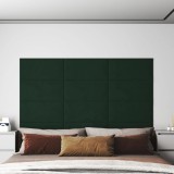 VidaXL Panouri de perete 12 buc. verde &icirc;nchis 60x30 cm catifea 2,16 m&sup2;