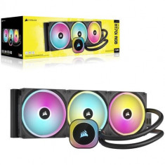 Cooler procesor AIO Corsair iCUE LINK H170i RGB, 420mm, racire cu lichid (Negru)