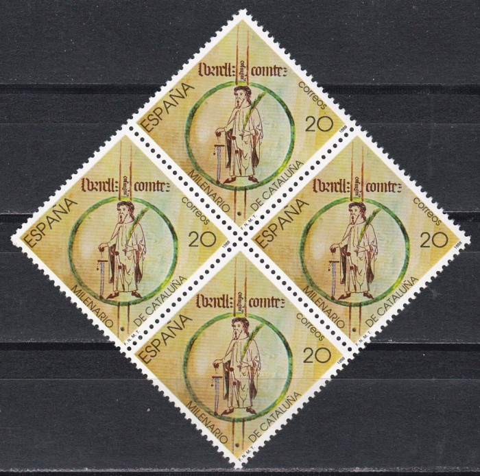 Spania 1988 - Catalonia - 1000 de ani de existență, Bloc de 4, MNH