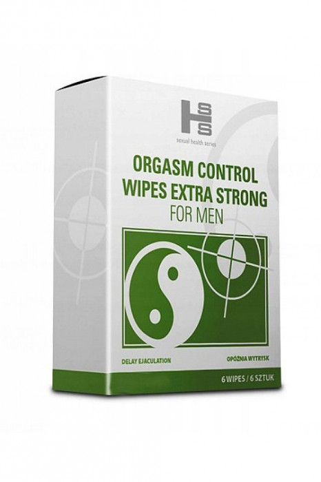 Servetele umede cu ulei de menta, Sexual Health Series, Orgasm Control, 6 bucati
