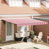 VidaXL Cortina Retractabilă Stripe Roșu și Alb 400x300 cm țesătură 3330558