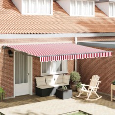 vidaXL Cortina Retractabilă Stripe Roșu și Alb 400x300 cm țesătură 3330558