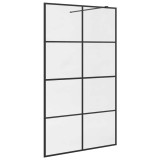 Cumpara ieftin Paravan de dus walk-in negru 115x195 cm sticla ESG transparenta
