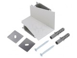 Conector 90&deg; Aluminiu Anodat Argintiu WALLE12