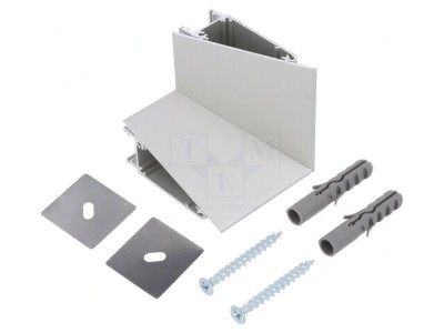 Conector 90&amp;deg; Aluminiu Anodat Argintiu WALLE12 foto