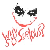 Set 2 stickere Auto Why So Serious? Negru cu Rosu 60x50 cm