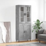 vidaXL Dulap &icirc;nalt, gri beton, 69,5x34x180, lemn compozit