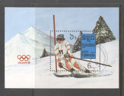 Kampuchea 1987 Olympic Winter Games Mi.B150 used TA.142 foto