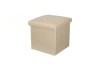 Taburet Pliabil cu Spatiu de Depozitare, Bej, 30x30x30cm - Ideal Living, Dormitor, Camera Copii
