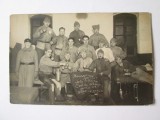 Fotografie originală model carte postala cu o grupa militara franceza WWI