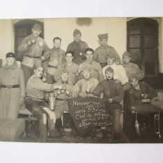 Fotografie originală model carte postala cu o grupa militara franceza WWI