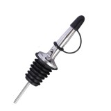 Cumpara ieftin Picurator inox negru cu capac 10.5 cm, diametru 2.5 cm, dop profesional cu silicon pentru servire curata si dozare precisa