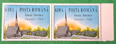 TIMBRE ROMANIA MNH LP1364/1994 Biserica Sf. Maria -Cleveland Serie &amp;icirc;n pereche foto