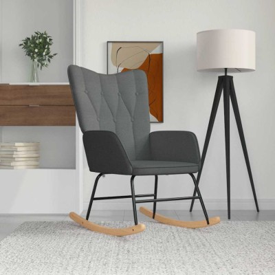 vidaXL Scaun balansoar, gri &amp;icirc;nchis, material textil foto