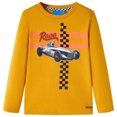 Tricou pentru copii cu m&amp;acirc;neci lungi, ocru, 104 foto