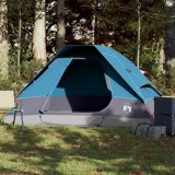 VidaXL Cort de camping cupolă pentru 2 persoane, albastru, impermeabil