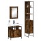 vidaXL Set mobilier de baie, 3 piese, stejar fumuriu, lemn prelucrat 3214797