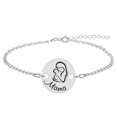 Silvia - Bratara personalizata din argint 925 Mama si bebe foto