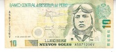 B11 3 - Bancnota foarte veche - Peru - 10 nuevos soles - 1997