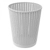 Coș Gunoi Plastic Gri &Icirc;mpletit 5.5L, 20x24.5cm. Mic, Birou, Baie. Fără Capac