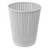 Coș de Gunoi, 20x24.5cm, Capacitate 5.5L, Plastic, Model &Icirc;mpletit, Gri, Oem