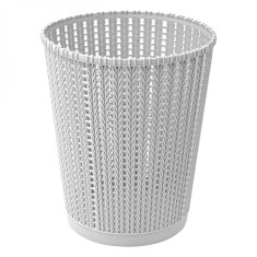 Coș de Gunoi, 20x24.5cm, Capacitate 5.5L, Plastic, Model &Icirc;mpletit, Gri
